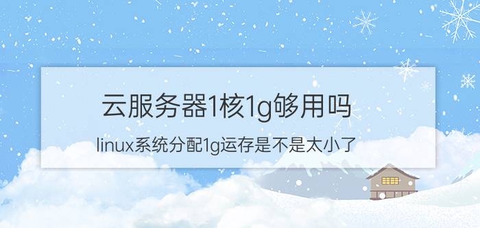 云服务器1核1g够用吗 linux系统分配1g运存是不是太小了？